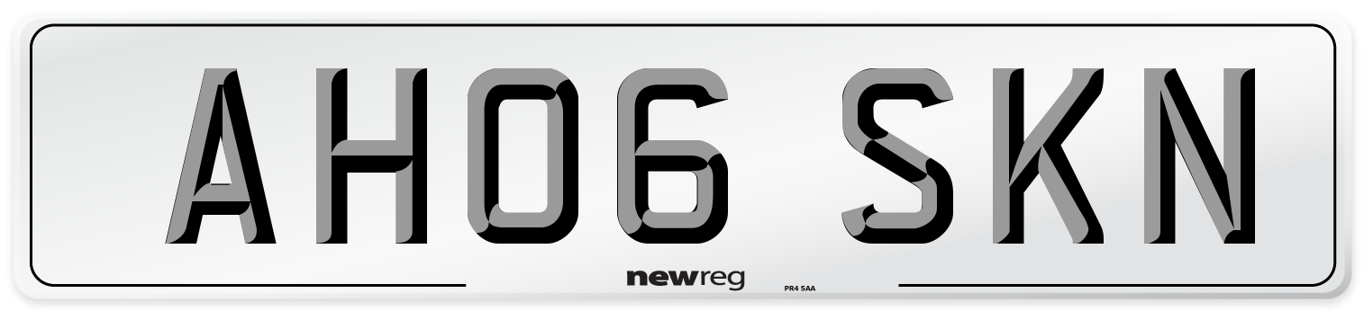 AH06 SKN Number Plate from New Reg